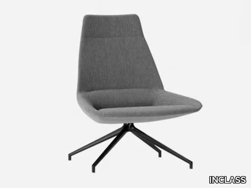 DUNAS XL - Swivel trestle-based fabric armchair _ INCLASS