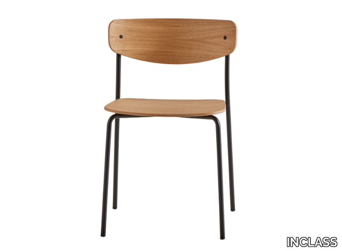 LEA - Stackable wood veneer chair open back _ INCLASS