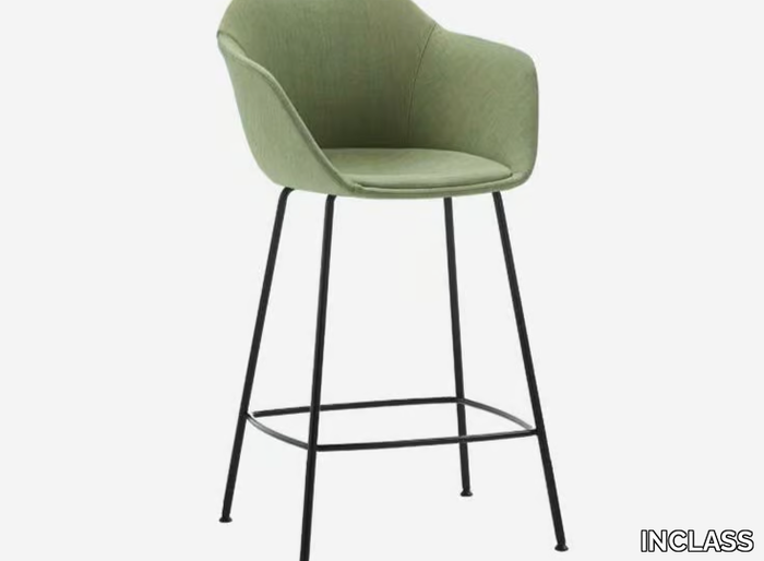 TAIA - High fabric stool with footrest _ INCLASS