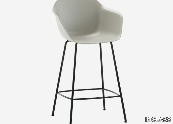 TAIA - High polypropylene stool with footrest _ INCLASS