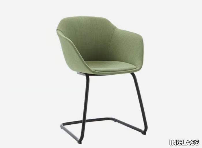 TAIA - Cantilever fabric chair with armrests _ INCLASS