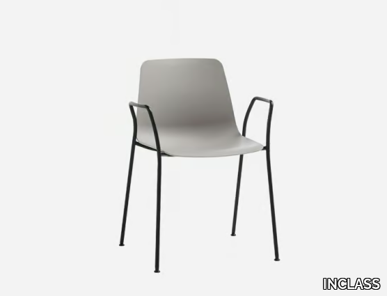 VARYA - Stackable polypropylene chair with armrests _ INCLASS