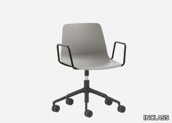 VARYA - Polypropylene office chair with armrests with 5-Spoke base _ INCLASS