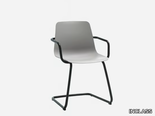 VARYA - Cantilever polypropylene chair with armrests _ INCLASS