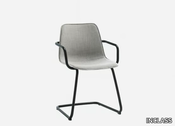 VARYA TAPIZ - Cantilever fabric chair with armrests _ INCLASS