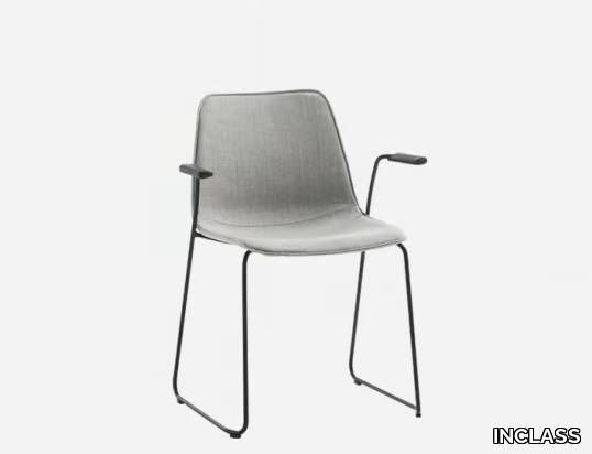 VARYA TAPIZ - Sled base fabric chair with armrests _ INCLASS