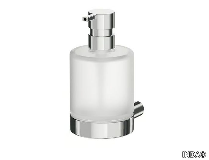 MITO - Wall-mounted satin glass Bathroom soap dispenser _ INDA®