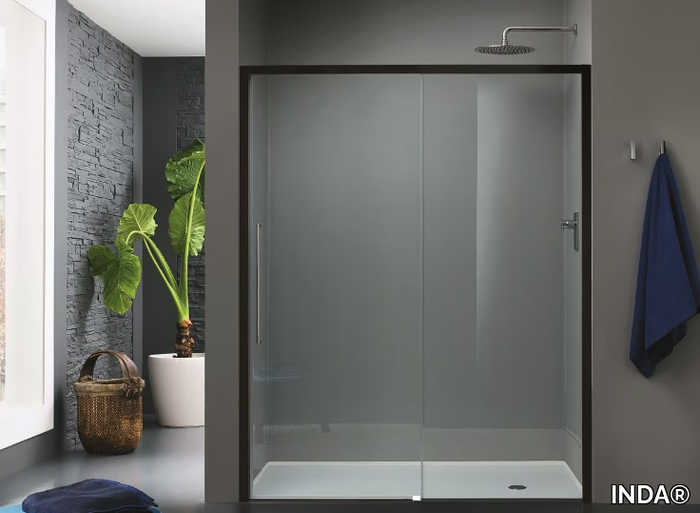 TRENDY DESIGN - 3 - Niche glass shower cabin with sliding door _ INDA®