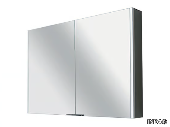 DUE / DUE+ - Mirror with cabinet with integrated lighting _ INDA®