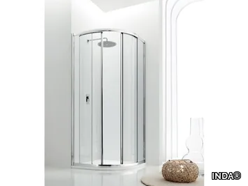 JOLLY - 6 - Semicircular glass shower cabin with sliding door _ INDA®