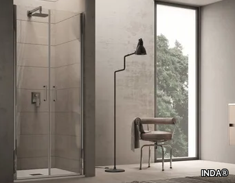 CLAIRE DESIGN - 9 - Niche shower cabin with saloon door _ INDA®