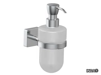 FORUM QUADRA - Wall-mounted satin glass Bathroom soap dispenser _ INDA®