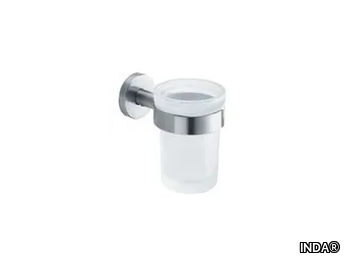 INOX - Satin glass toothbrush holder _ INDA®