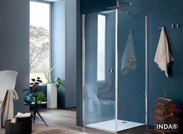 SIM - 2 - Glass shower cabin with hinged door _ INDA®