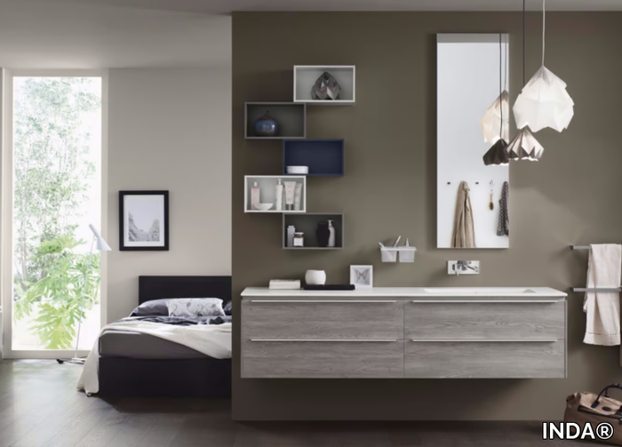 PROGETTO+ - Composition 1 - Bathroom cabinet / vanity unit _ INDA®