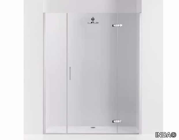 PRAIA DESIGN - 6 - Niche shower cabin with hinged door and fixed elements _ INDA®