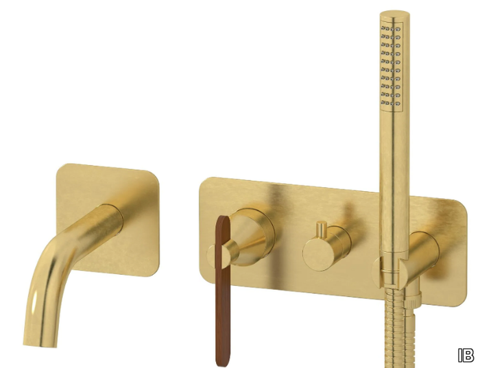 SOHO WOOD EOL398 - 4 hole shower mixer with hand shower _ IB