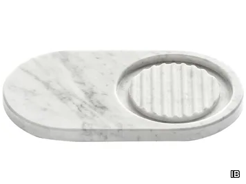 MARMO MR031_1 - Countertop Carrara marble soap dish _ IB