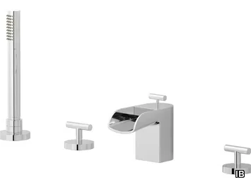 LOVE ME LM396 - 4 hole deck mounted waterfall bathtub tap with hand shower _ IB