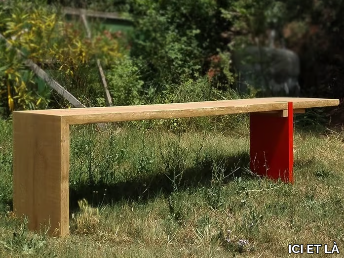 OAK MEETS ORANGE - Rectangular solid wood dining table _ ICI ET LÀ