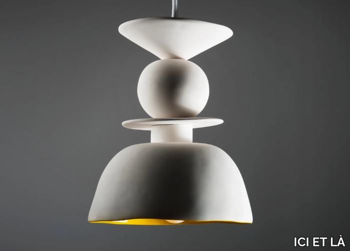 WHITE CALIZ - LED handmade ceramic pendant lamp _ ICI ET LÀ