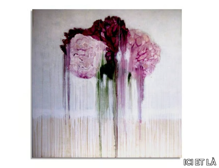 PINK PEONIES - Oil and mixed technique on canvas _ ICI ET LÀ