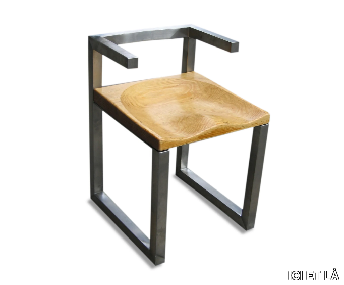 BUM - Stainless steel chair with armrests _ ICI ET LÀ