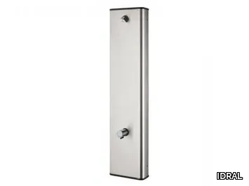 09212 - Wall-mounted stainless steel shower panel with self-closing tap _ IDRAL