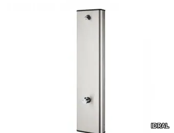 908.92 - Wall-mounted stainless steel shower panel with self-closing tap _ IDRAL