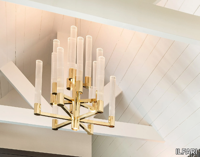 INFINITY H15+1 - Indirect light glass and metal chandelier _ ILFARI