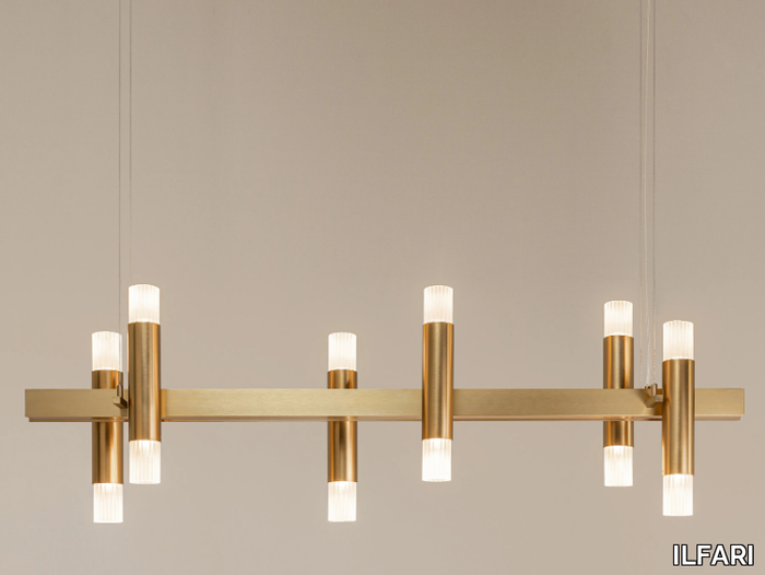 EMBRACE LINEAR H6+6 - Metal pendant lamp _ ILFARI