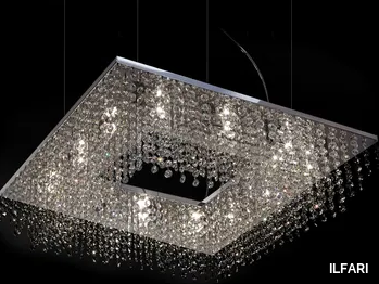 SKY CYCLES SQUARE H8 - Metal pendant lamp with crystals _ ILFARI