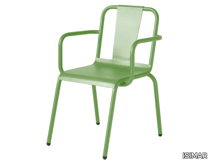 NAPOLES - Aluminium garden chair with armrests _ ISIMAR