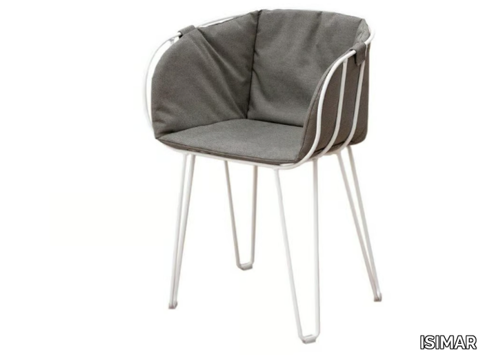 OLIVO - Stackable upholstered steel garden chair _ ISIMAR