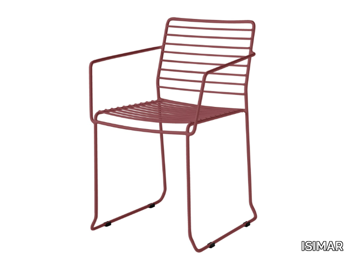 TARIFA - Galvanized steel garden chair with armrests _ ISIMAR