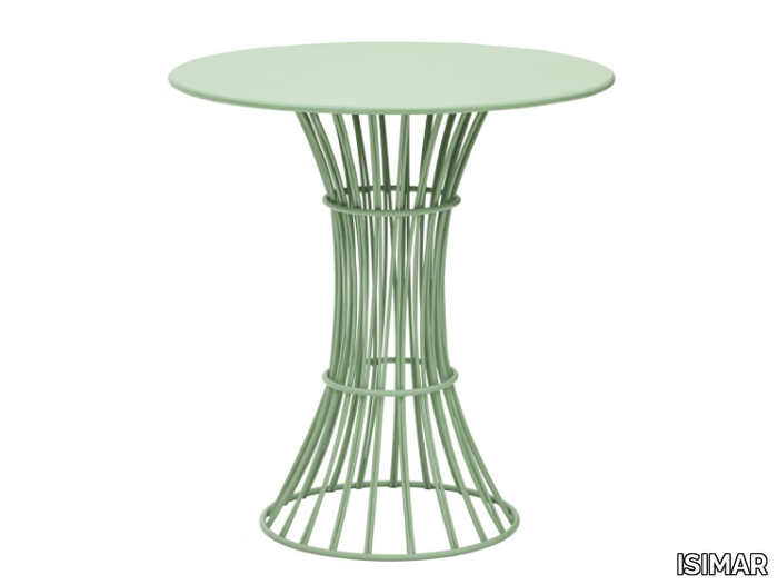 BOLONIA - Round galvanized steel garden table _ ISIMAR