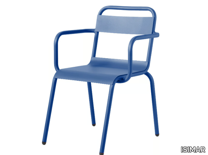 BIARRITZ - Stackable aluminium garden chair with armrests _ ISIMAR