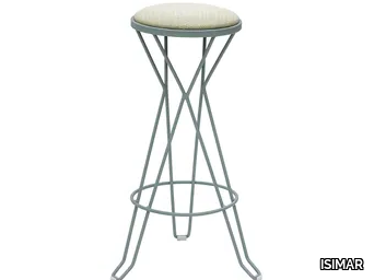 CAPRI - Steel stool with integrated cushion _ ISIMAR