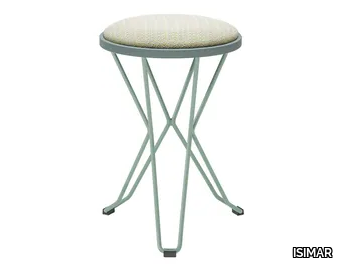 CAPRI - Low steel stool with integrated cushion _ ISIMAR