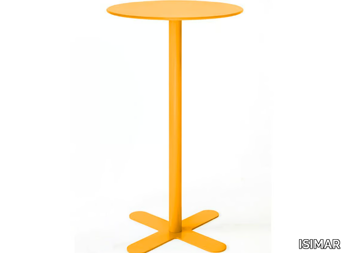 ANTIBES - Round galvanized steel high table _ ISIMAR