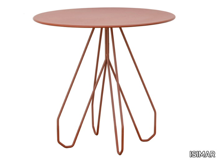 MARTINI - Round powder coated steel garden table _ ISIMAR