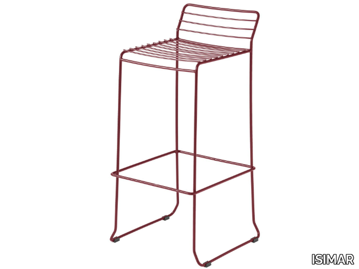TARIFA - Steel garden stool with back _ ISIMAR