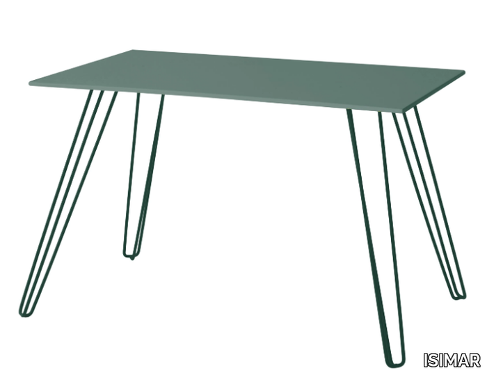 MENORCA - Rectangular galvanized steel garden table _ ISIMAR