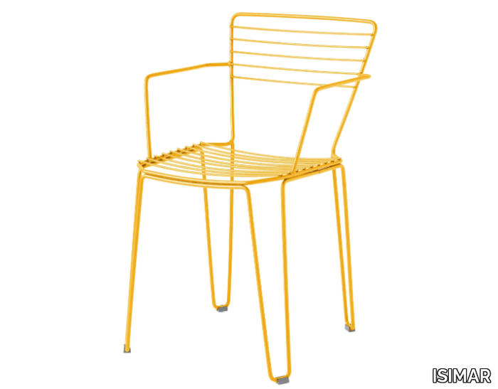 MENORCA - Galvanized steel garden chair with armrests _ ISIMAR