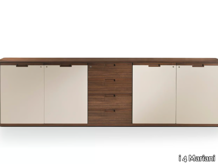 AVATAR - Leather and melamine-faced chipboard office storage unit with drawers _ i 4 Mariani