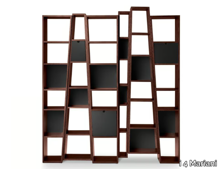 BEAT - Open freestanding wood veneer bookcase _ i 4 Mariani