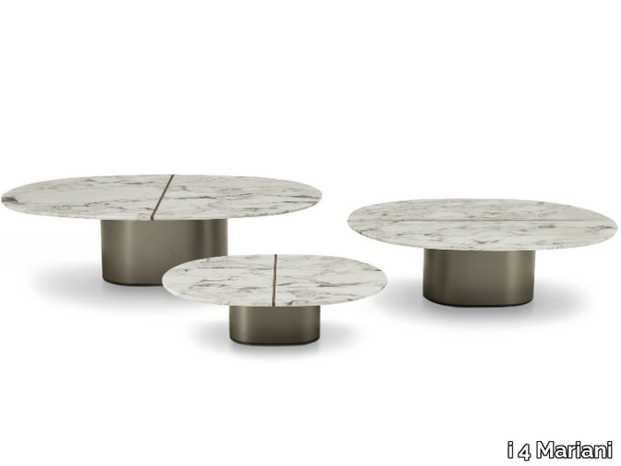 GIOTTO - Oval low marble coffee table for living room _ i 4 Mariani