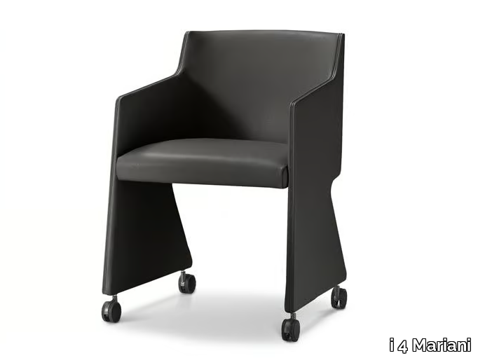 OPHY - Leather training chair with castors _ i 4 Mariani