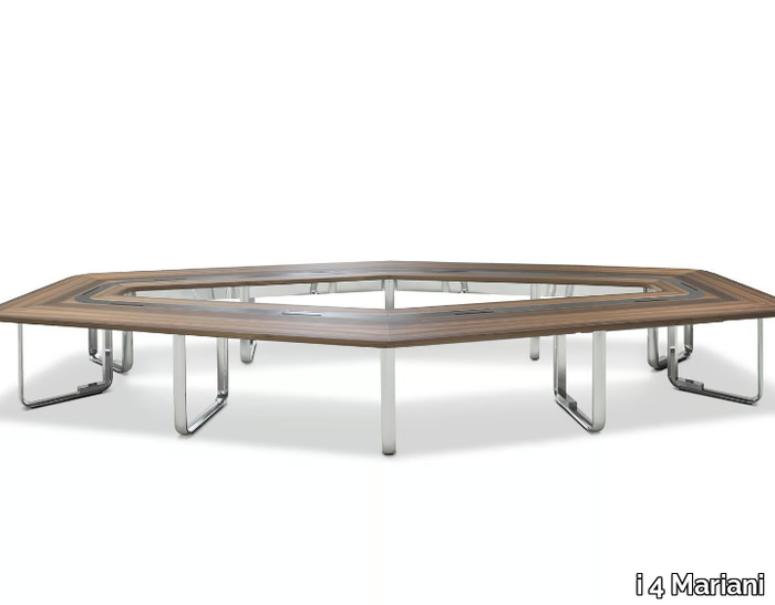 LEADER - Modular wooden meeting table with cable management _ i 4 Mariani