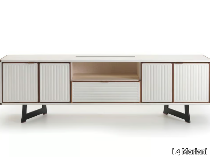 MOORE - Leather-covered wooden sideboard with doors _ i 4 Mariani